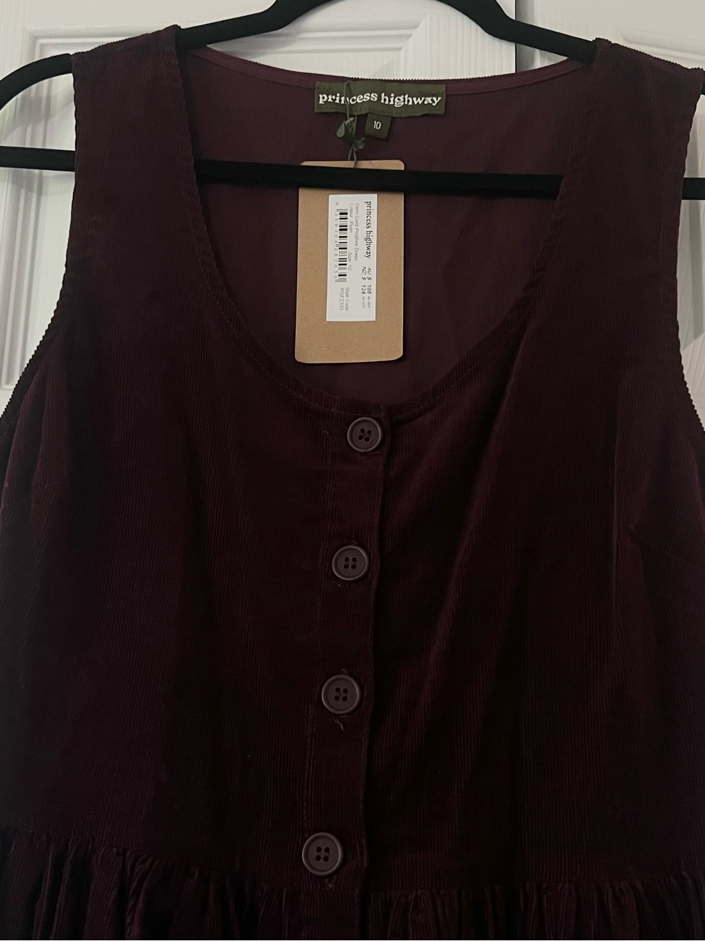 Princess Highway Demi Cord Pinafore Dress Plum Size Au 10 / Us 6 - Nwt — image 3 of 7